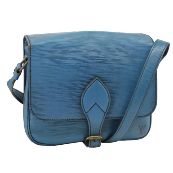 LOUIS VUITTON Epi Cartouchiere MM Shoulder Bag Blue - Picture 1 of 15